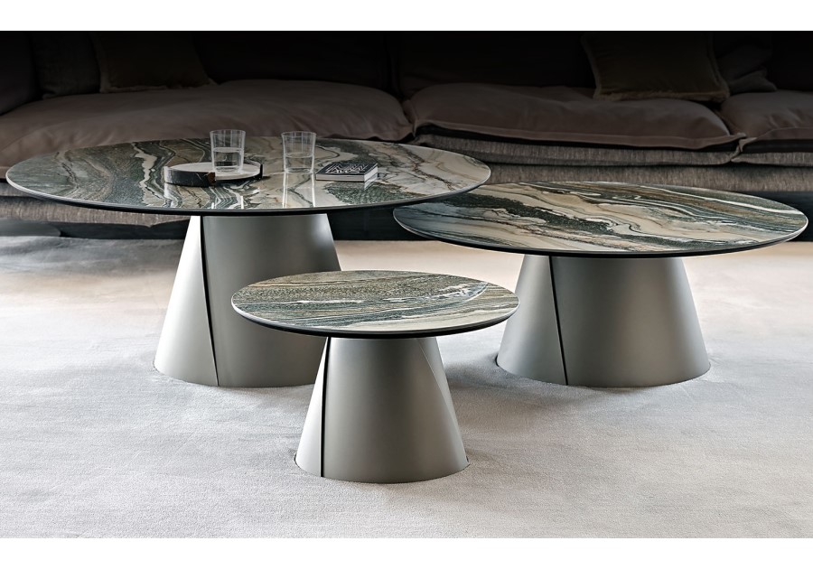 Τραπεζάκι Σαλονιού Στρογγυλό Κεραμικό ALBERT Keramik | More Design